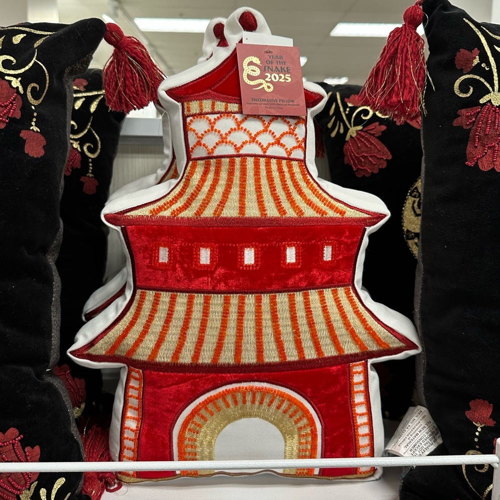Chinese New Year Red Pagoda Pillow
